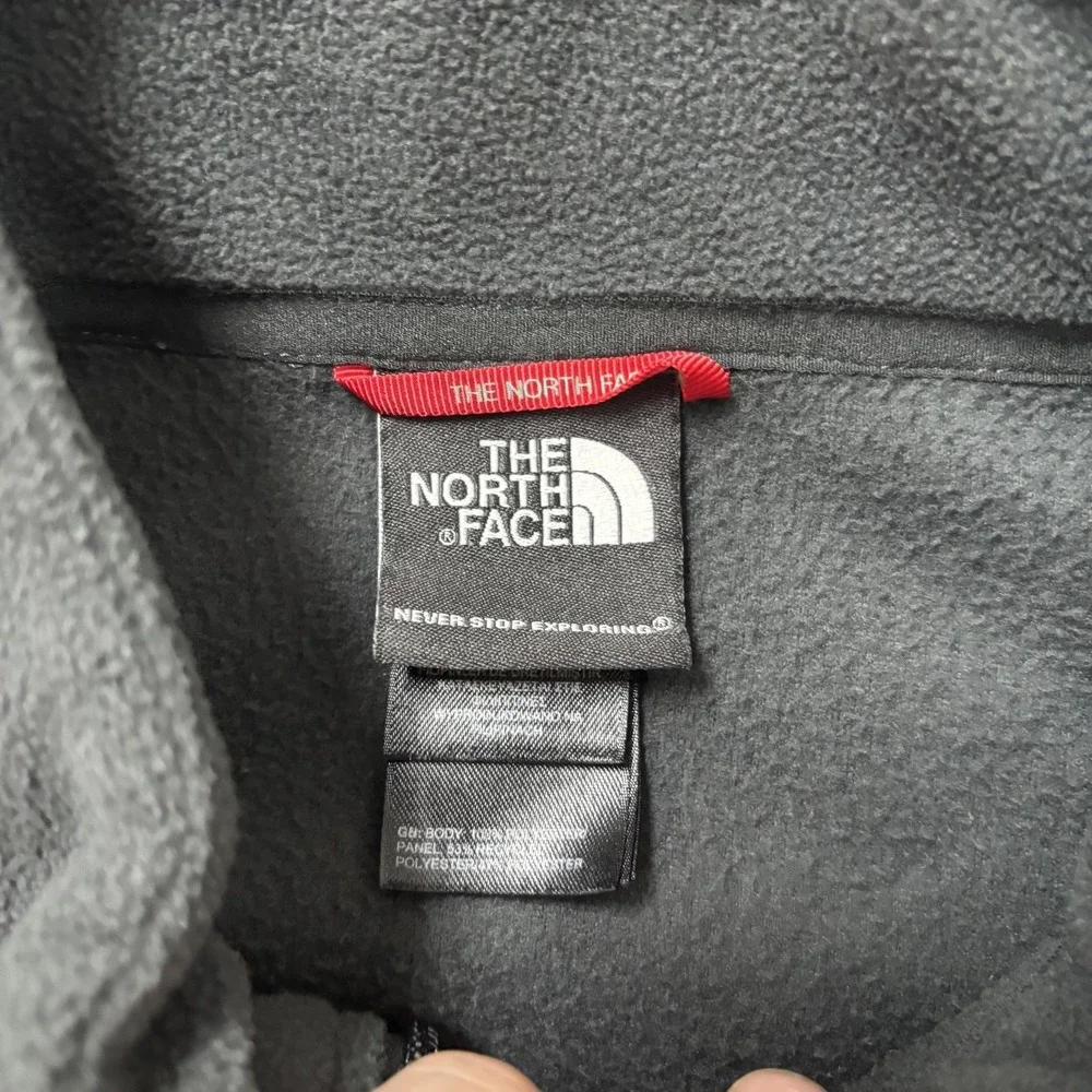 The North Face‎ Jacket Mens Large Gray Fleece Full Zip Chest Pocket Hiking